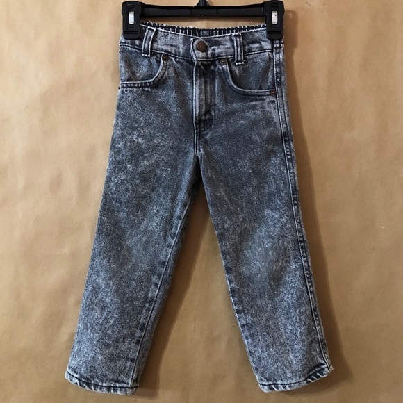 Little Levi’s | Vintage 90's Acid Wash Stonewash Black Tab Slim Fit Jeans Size 4 - Picture 1 of 13